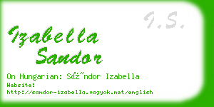 izabella sandor business card